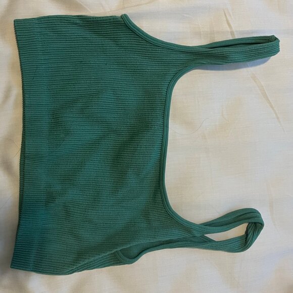 Green ribbed tank top - Picture 2 of 2